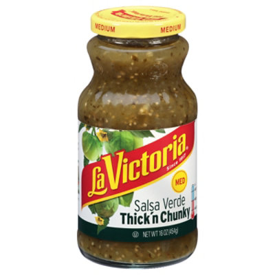La Victoria Salsa Verde Thick N Chunky Medium Jar - 16 Oz - Image 1