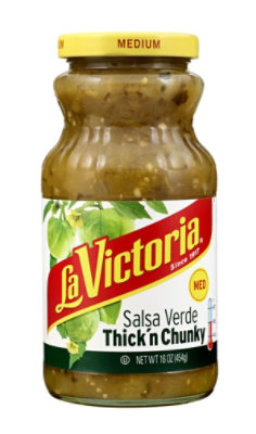 La Victoria Salsa Verde Thick N Cuncky Medium Jar - 16 Oz