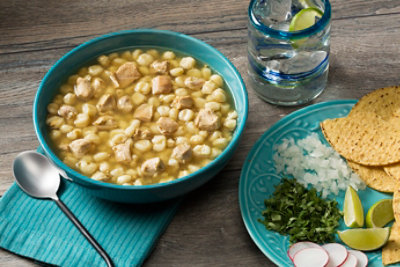 Juanitas Foods Soup Pozole De Pollo Chicken & Hominy Can - 25 Oz - Image 4