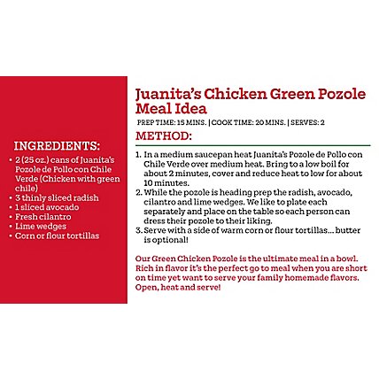 Juanitas Foods Soup Pozole De Pollo Chicken & Hominy Can - 25 Oz - Image 4
