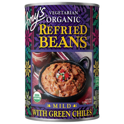 Amy's Refried Beans with Green Chiles - 15.4 Oz - Image 1