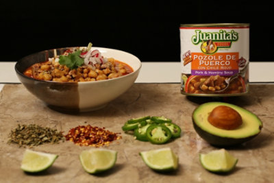 Juanitas Foods Soup Pozole Pork & Hominy Can - 25 Oz - Image 4