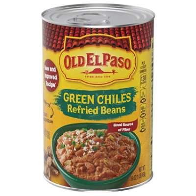 Old El Paso Beans Refried With Green Chiles Can - 16 Oz - Image 3