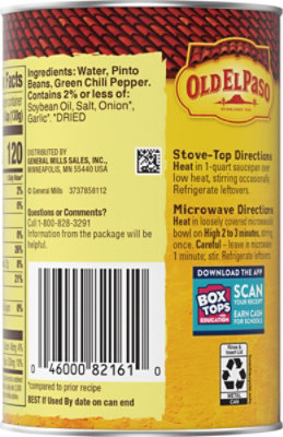 Old El Paso Beans Refried With Green Chiles Can - 16 Oz - Image 6