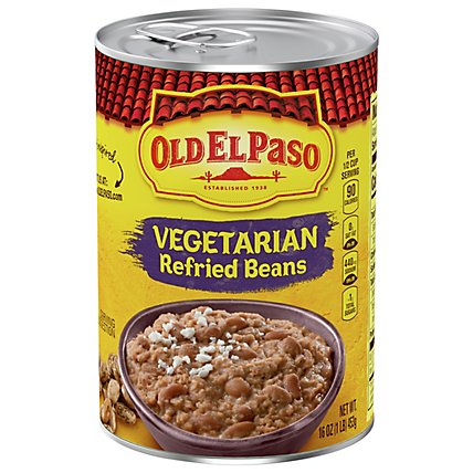 Old El Paso Beans Refried Vegetarian Can - 16 Oz - Image 2