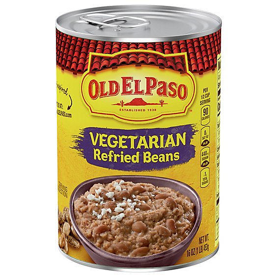 Old El Paso Beans Refried Vegetarian Can - 16 Oz