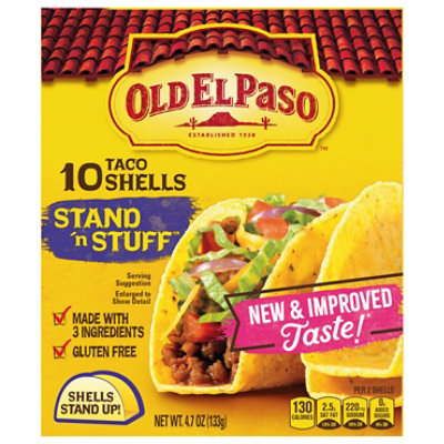 Old El Paso Taco Shells Stand N Stuff Box 10 Count - 4.7 Oz - Image 1