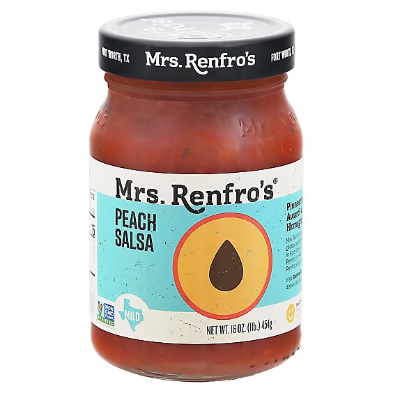 Mrs. Renfros Gourmet Salsa Mild Peach Jar - 16 Oz