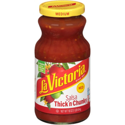 La Victoria Salsa Thick N Chunky Medium Jar - 16 Oz - Image 1