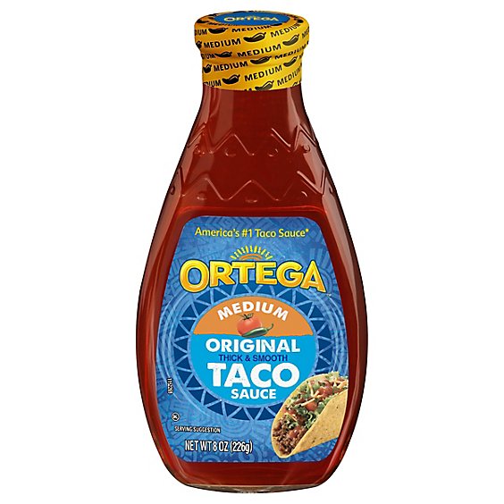 Ortega Taco Sauce Thick & Smooth Original Medium Bottle - 8 Oz
