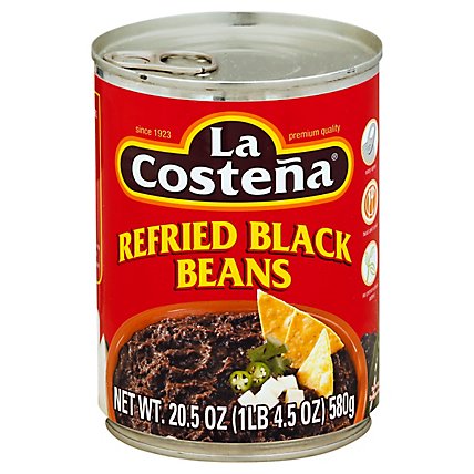 La Costena Beans Refried Black Can - 20.5 Oz - Image 1