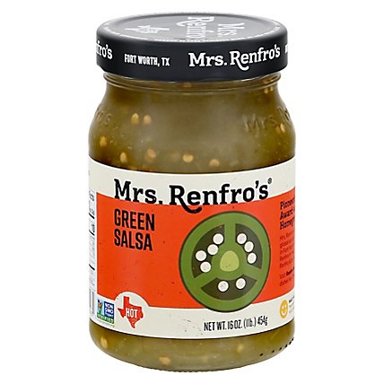 Mrs. Renfros Gourmet Salsa Green Jalapeno Hot - 16 Oz - Image 1