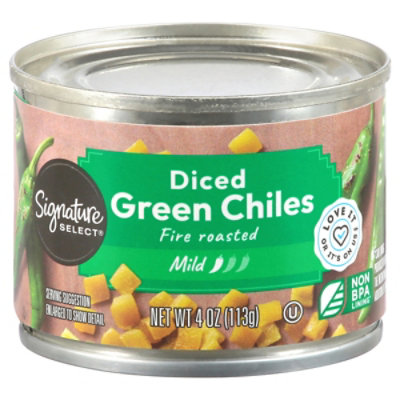 Signature SELECT Green Chiles Fire Roasted Diced Mild Can - 4 Oz - Image 2