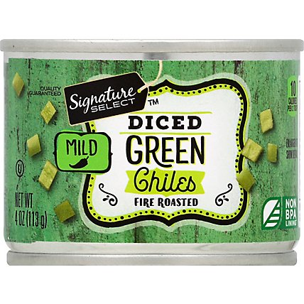 Signature SELECT Green Chiles Fire Roasted Diced Mild Can - 4 Oz - Image 2