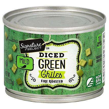 Signature SELECT Green Chiles Fire Roasted Diced Mild Can - 4 Oz - Image 1