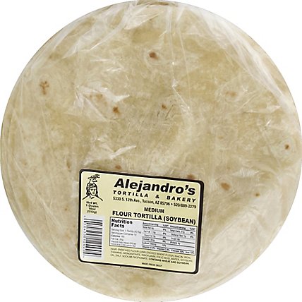 Alejandros Tortilla Flour Soybean Medium Pack 12 Count - 18 Oz - Image 2