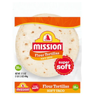 Mission Super Soft Flour Tortillas Soft Taco Size - 10 Count - Image 1