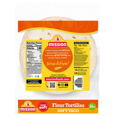 Mission Tortillas Flour Soft Taco Super Soft 10 Count - 17.5 Oz - Image 2