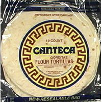 Canteca Tortillas Flour King Gorditas 10 Inch Bag 10 Count - 24 Oz