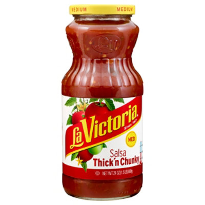 La Victoria Salsa Thick N Chunky Medium Jar - 24 Oz - Image 3