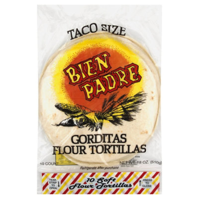 Bien Padre Tortillas Flour Soft Taco Size Pack 10 Count - 18 Oz