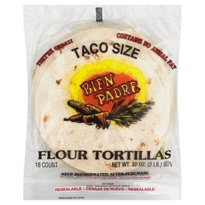 Bien Padre Tortillas Flour Taco Size Pack 18 Count - 32 Oz