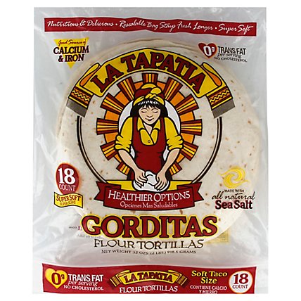 La Tapatia Tortillas Flour Gorditas Soft Taco Size 18 Count - 32 Oz - Image 1
