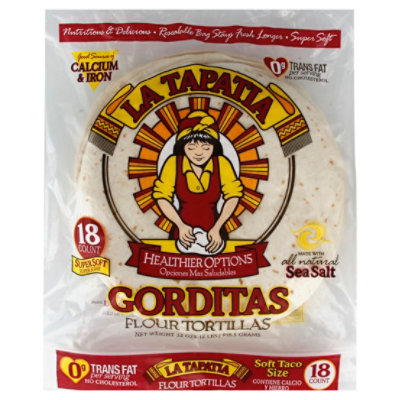 La Tapatia Tortillas Flour Gorditas Soft Taco Size 18 Count - 32 Oz