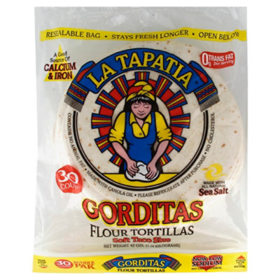 La Tapatia Tortillas Flour Gorditas Soft Taco Size 30 Count - 54 Oz