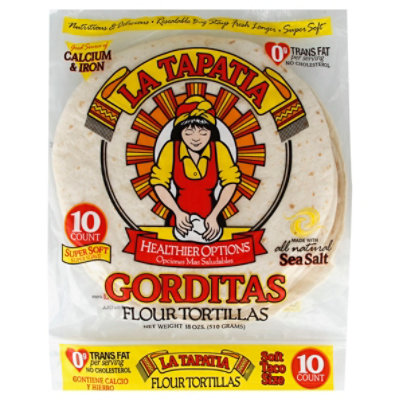 La Tapatia Tortillas Flour Gorditas Soft Taco Size 10 Count - 18 Oz