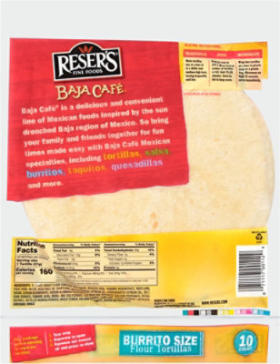 Resers Baja Cafe Tortillas Flour Burrito Size Bag 10 Count - 20 Oz - Image 6