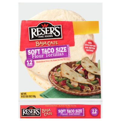 Resers Baja Cafe Tortillas Flour Soft Taco Bag 12 Count - 18 Oz - Image 3