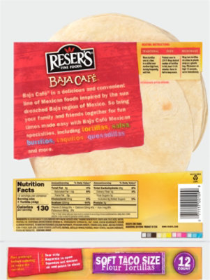 Resers Baja Cafe Tortillas Flour Soft Taco Bag 12 Count - 18 Oz - Image 6