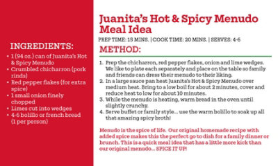 Juanitas Menudo Hot & Spicy Can - 94 Oz - Image 5