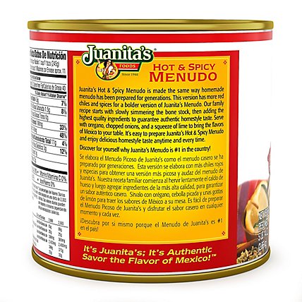 Juanitas Menudo Hot & Spicy Can - 94 Oz - Image 5