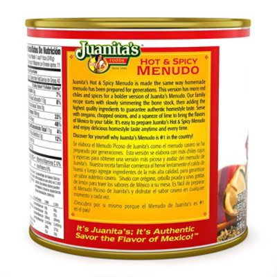 Juanitas Menudo Hot & Spicy Can - 94 Oz - Image 6