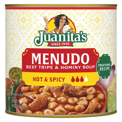 Juanitas Menudo Hot & Spicy Can - 94 Oz - Image 1