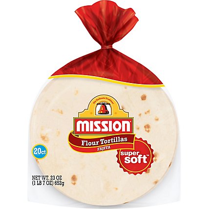Mission Tortillas Flour Fajita Super Soft Bag 20 Count - 23 Oz - Image 2