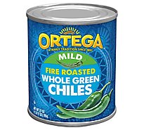 Ortega Green Chiles Whole Fire Roasted Mild Can - 27 Oz