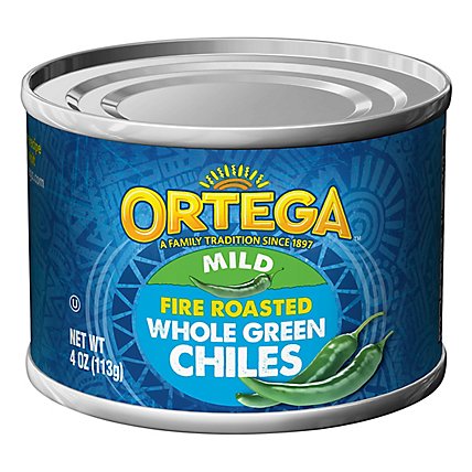 Ortega Green Chiles Whole Fire Roasted Mild Can - 4 Oz - Image 1