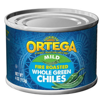 Ortega Green Chiles Whole Fire Roasted Mild Can - 4 Oz