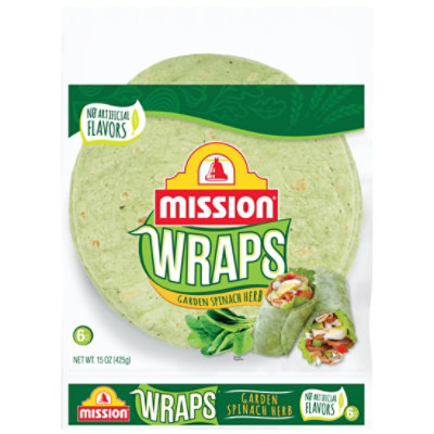 Mission Wraps Garden Spinach Herb Bag 6 Count - 15 Oz - Image 2