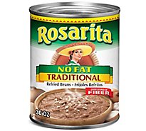 Rosarita Beans Refried Fat Free Traditional Can - 30 Oz