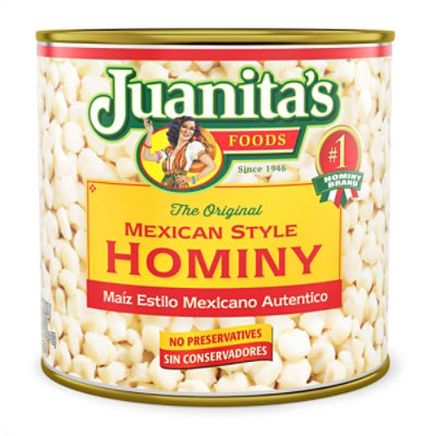 Juanitas Foods Hominy Mexican Style Can - 25 Oz - Image 1