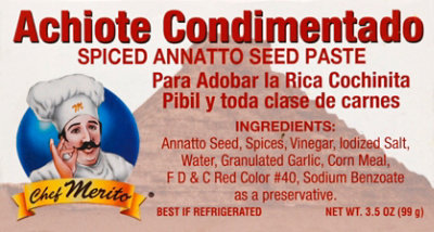 Chef Merito Paste Achiote Spiced Annatto Seed Pack - 3.5 Oz - Image 2