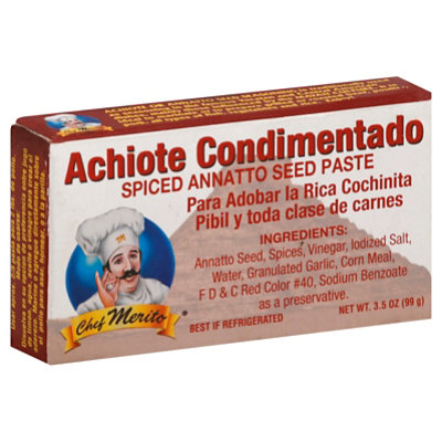 Chef Merito Paste Achiote Spiced Annatto Seed Pack - 3.5 Oz - Image 1