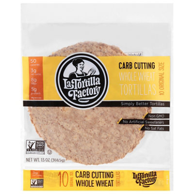 La Tortilla Factory Tortillas Whole Wheat Low Carb Original Bag 10 Count - 13 Oz - Image 2