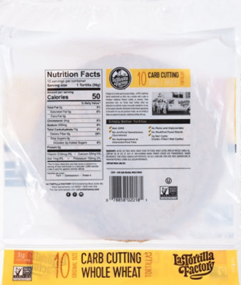 La Tortilla Factory Tortillas Whole Wheat Low Carb Original Bag 10 Count - 13 Oz - Image 5