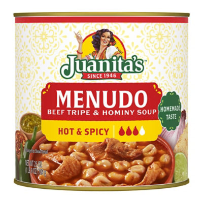 Juanitas Foods Menudo Hot & Spicy Can - 25 Oz