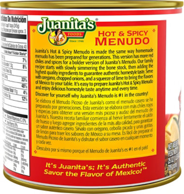 Juanitas Foods Menudo Hot & Spicy Can - 25 Oz - Image 6